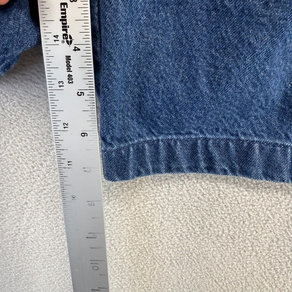 Vintage Pleated Jean Shorts mens 36 FITS 33 Blue Baggy Jorts High Waisted 90s 7' - Picture 3 of 8